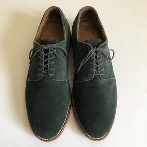 J. Crew Green Suede Oxfords. Men’s size 9.